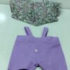 ست دو تکه لباس عروسک وارداتی شامل بلوز تترون نخ و شلوارک کرکی مخملی با سایزبندی استاندارد