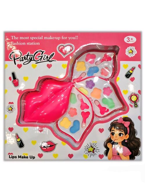 ست آرایشی لب کودکانه مدل Party Girl Lips Make Up با طراحی لب و رنگ‌های شاد