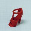 کفش باربی پلاستیکی مناسب برای باربی‌های ۲۵ تا ۳۰ سانتی در رنگ‌های زرشکی و نارنجی تیره