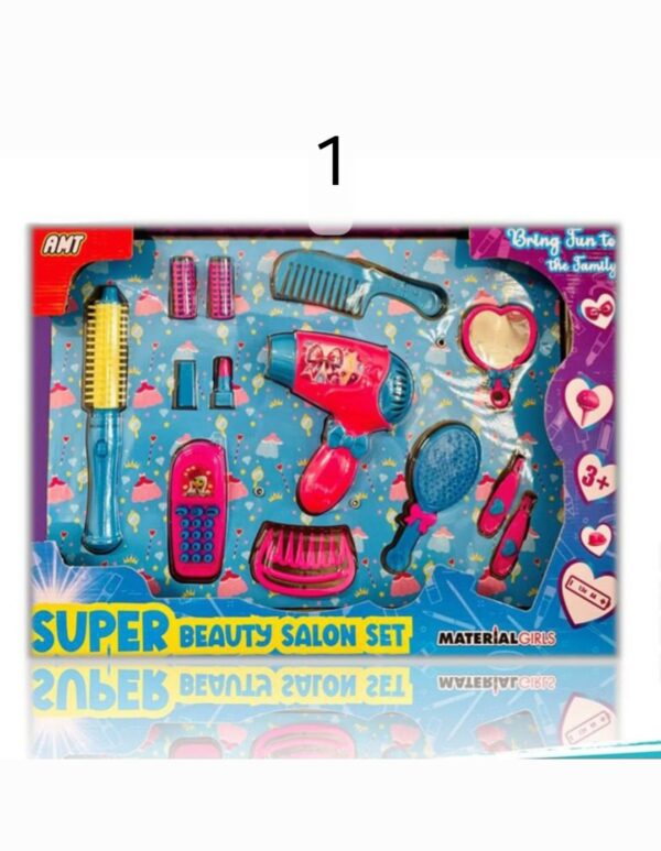 ست اسباب‌بازی آرایشی کودکانه مدل Super Beauty شامل سشوار، برس و آینه