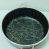 ست قابلمه ماربل طرح سنگی سه‌تکه سایز بزرگ با پوشش نچسب گرانیتی و دسته‌های استیل طلایی