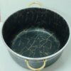 ست قابلمه ماربل طرح سنگی سه‌تکه سایز بزرگ با پوشش نچسب گرانیتی و دسته‌های استیل طلایی