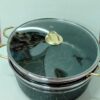 ست قابلمه ماربل طرح سنگی سه‌تکه سایز بزرگ با پوشش نچسب گرانیتی و دسته‌های استیل طلایی