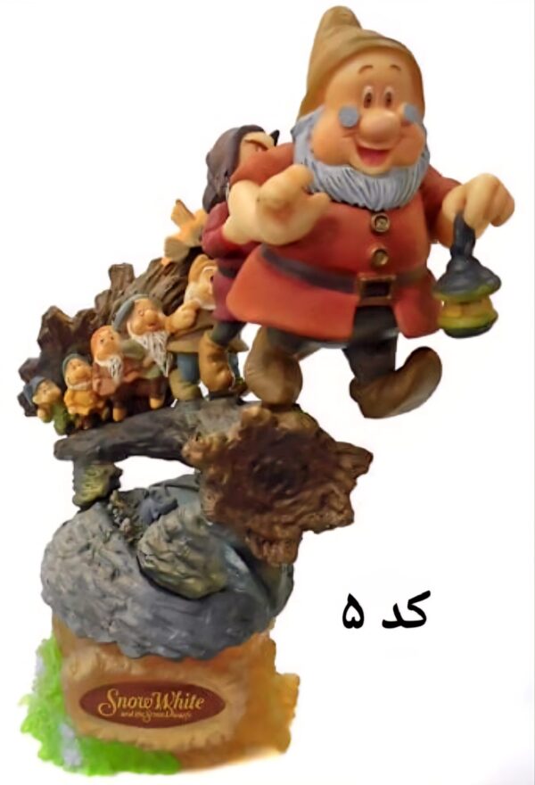 فیگور تندیس کلکسیونی سفید برفی دیزنی ست پنج تکه با طراحی سه بعدی و رنگ آمیزی دستی
